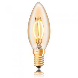 Изображение продукта Лампа светодиодная филаментная диммируемая E14 4W 2200K золотая 